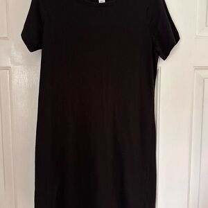 Old Navy Black Casual Crew Neck T-shirt Dress